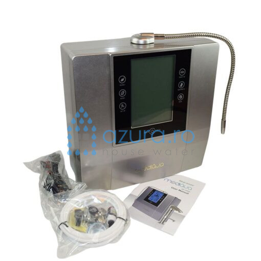 pachet promo ionizator de apa mediqua ak 2000 9 placi din titan cu platina 2 filtre cu montare pe chiuveta + filtru zada + aparat curatare