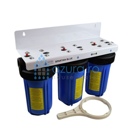 filtru pentru casa spartan blue trio 10" azura filters, 5 microni, carbon bloc, filtru pentru bacterii nanoceram argonide