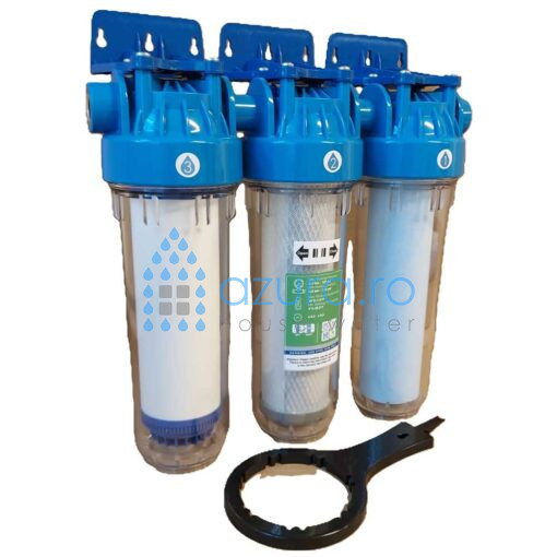 filtru carboazura ag trio clear 10 azura filters 1 2 toli, 1 micron – filtreaza, rugina, mal, clor, metale grele