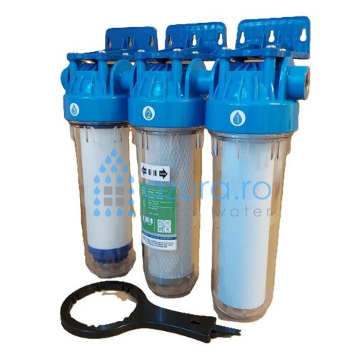filtru carboazura ag trio clear 10 azura filters 1 2 toli, 20 microni – filtreaza, rugina, mal, clor, metale grele